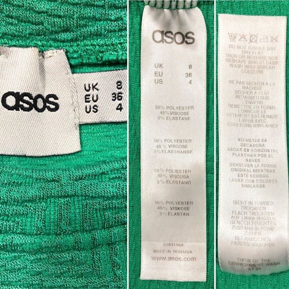 ASOS Green Quilted Fit and Flare Dress - Picture 6 of 6